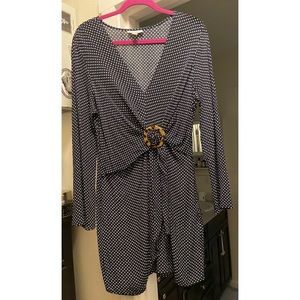 Topshop long sleeve polka dot dress